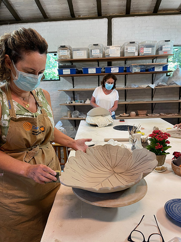 aula de ceramica darly pellegrini tecnica folhas